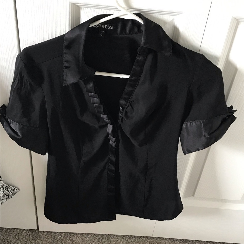Satin Button Up Top - Picture 2 of 3